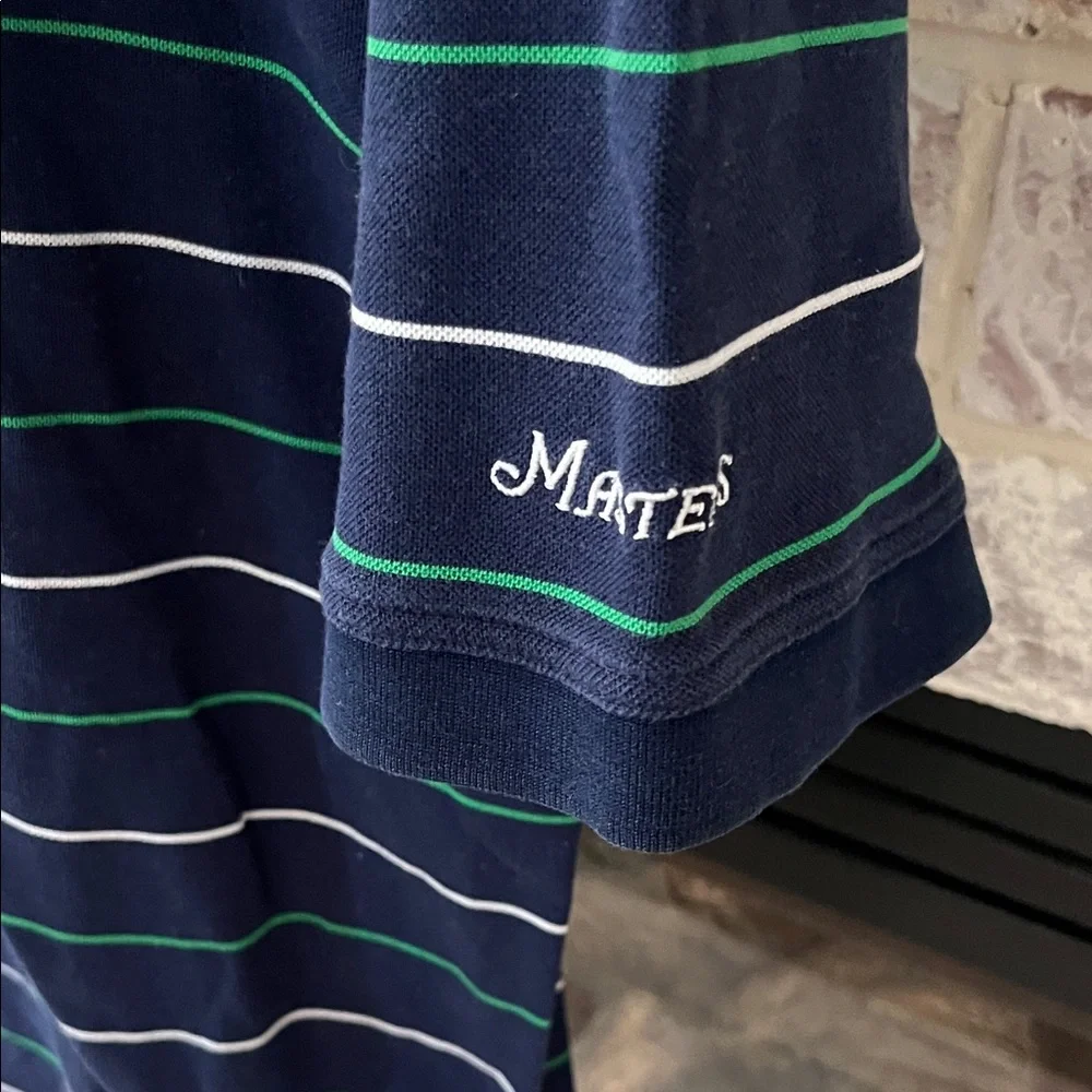 Masters Navy Polo with Green and White Stripes - Picture 4 of 5